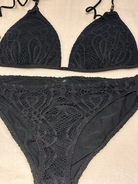 Ralph Lauren black lace bikini set